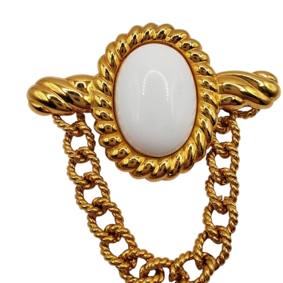 Vintage Monet Bar Chain Brooch 80's Madonna Pop - Picture 6 of 10